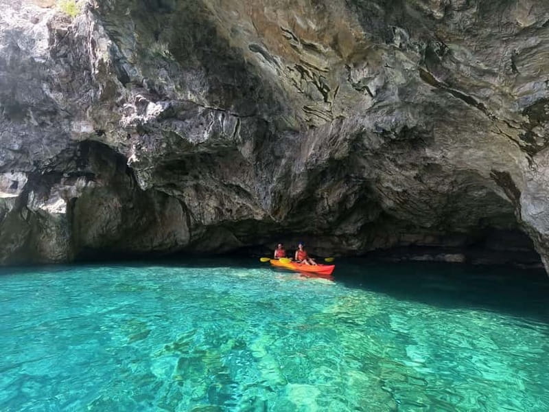 Amalfi Coast: Kayak & Snorkeling tour, sea caves and beach - Marmorata Waterfall and Cliffside Lemon Groves