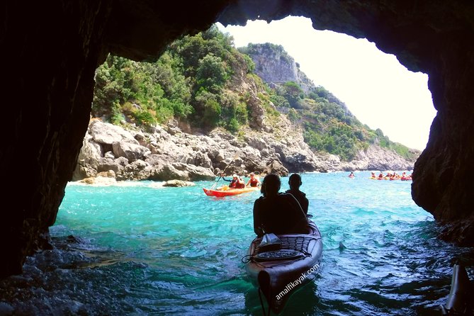 Amalfi Coast Kayak Tour: Explore Caves, Arches & Hidden Beaches - Setting off from Amalfi by kayak
