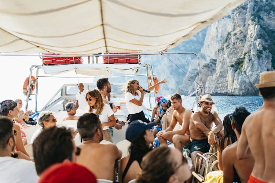 Capri: Island Boat Trip with Grottos - Punta Carena Lighthouse and the western coast