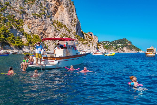 Small Group Boat Day Excursion to Capri Island from Sorrento - White Grotta and Green Grotta: the caves from the boat