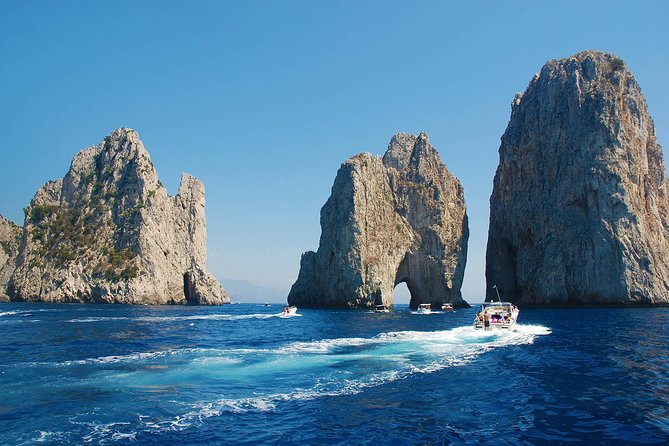 Small Group Boat Tour Capri & Blue Grotto with Swimming Stops - A small boat, not a private charter