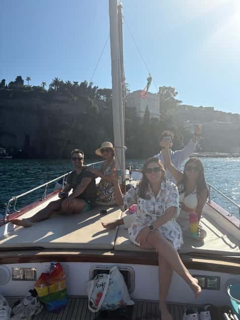 Sorrento: Boat Coastal Cruise with Swim and Limoncello - Sorrento’s coast, seen from a Gozzo