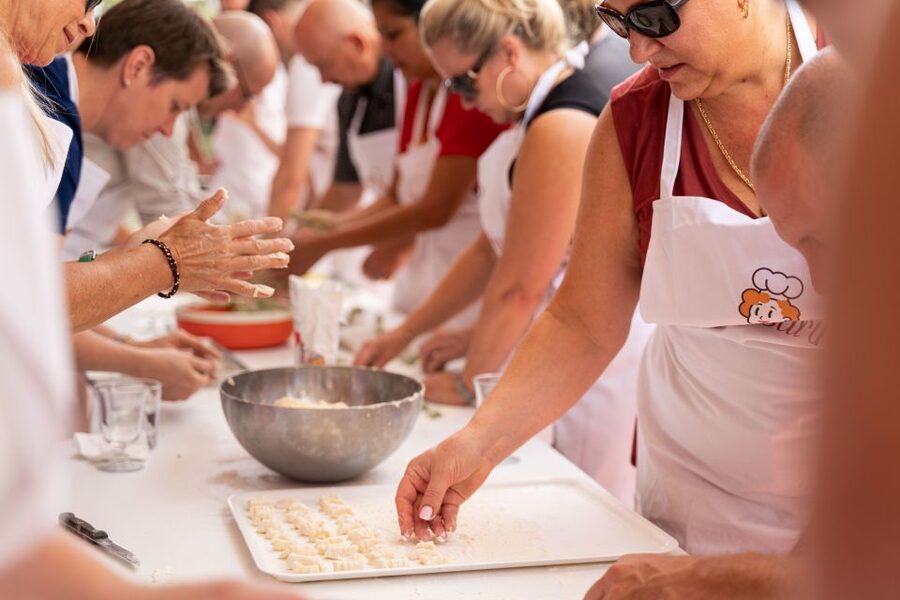 Sorrento: Pasta and Tiramisu Class at a Local's Home - Making pasta with your own hands
